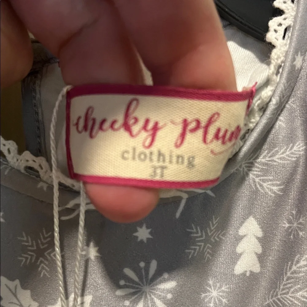 Cheeky Plum Gray‎ and White Reindeer loungewear